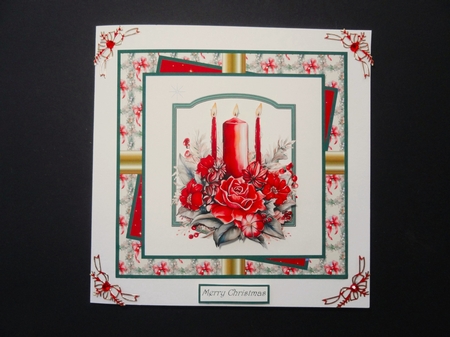 Christmas roses and red candles 7x7 by Valerie Spowart