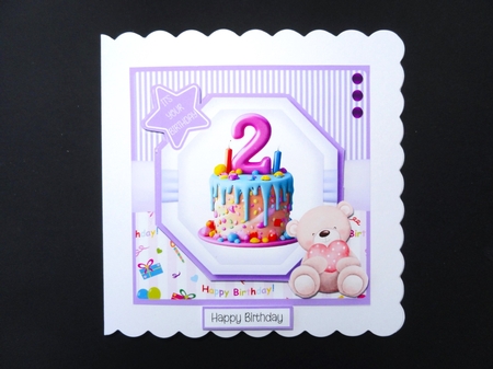 A Special Birthday Cake #2 8x8 Quick Card  by Valerie Spowart