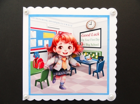 Girl first day at school by Valerie Spowart