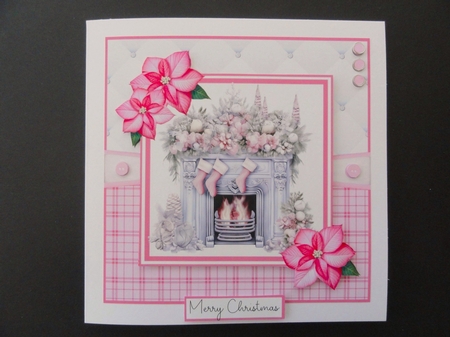 A Christmas Medley - Pink #2 8x8 Quick Card Design 5 by Valerie Spowart