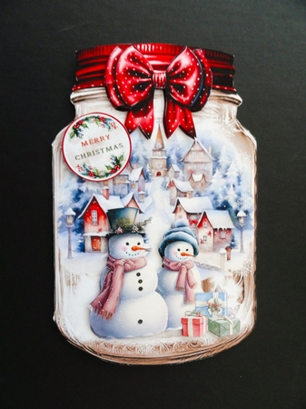Christmas Village Snowmen Jar 03 Mini Page Kit by Valerie Spowart