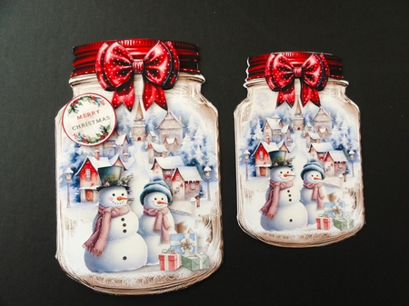 Christmas Village Snowmen Jar 03 Mini Page Kit by Valerie Spowart