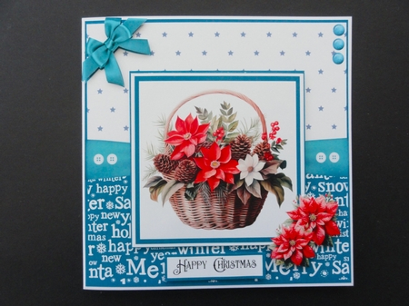 Christmas Basket 8x8 Quick Card - Design 1 by Valerie Spowart