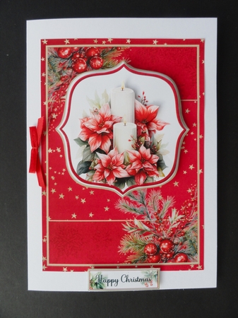A5 Candles & Holly 4 Card Front, Toppers, Decoupage & Sentiments by Valerie Spowart