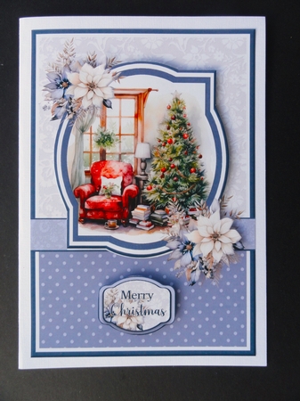 A5 Christmas Fireplace 24 Card Front, Toppers and Sentiments  by Valerie Spowart