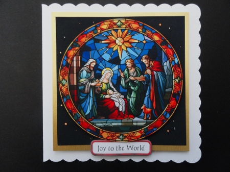 Christian Christmas Stained Glass Card Toppers by Valerie Spowart