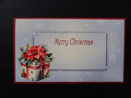 Christmas stocking, basket of flowers, Christmas gift money wallets by Valerie Spowart