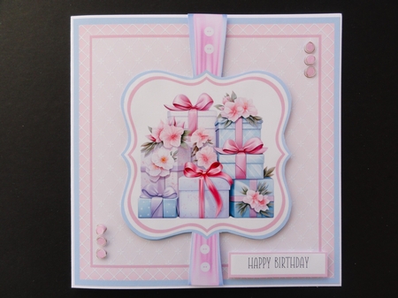 Beautiful Floral Presents 8x8 Card Front Bumper Kit by Valerie Spowart