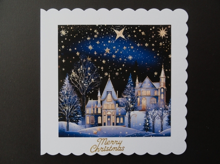 Glittery Christmas Night Card Toppers by Valerie Spowart
