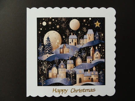 Glittery Christmas Night Card Toppers by Valerie Spowart