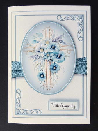 A5 Blue Cross Sympathy 5 by Valerie Spowart