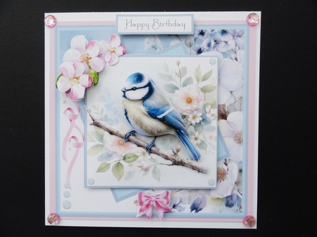 Bluetits and Blossoms by Valerie Spowart