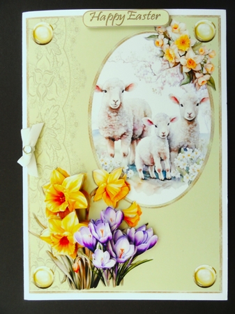 Spring lambs and flowers A5 by Valerie Spowart