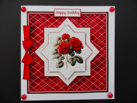 All Occasions Star Red Rose 7 x 7 Card by Valerie Spowart