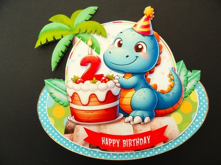Dino Age 2 Birthday Rocker Card Kit by Valerie Spowart