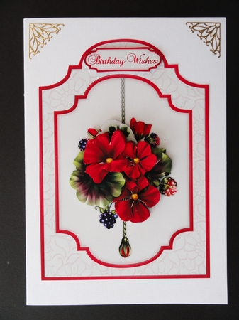Gorgeous Geranium - Screen Shaped Card Front with Step-by-Step by Valerie Spowart