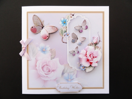 Rosey Pink - Square Card Front with Step-by-Step by Valerie Spowart