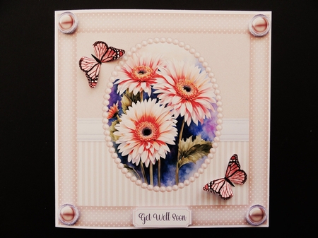 All Occasions 7 x 7 Floral & Butterflies Card by Valerie Spowart