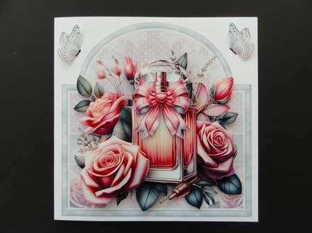 Roses And Perfume Tent Card Kit by Valerie Spowart