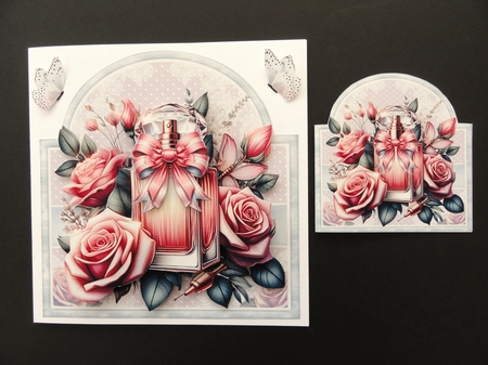 Roses And Perfume Tent Card Kit by Valerie Spowart