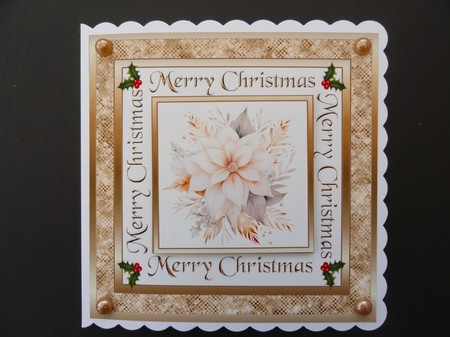 Golden Poinsettia square card by Valerie Spowart