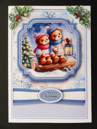 A5 Christmas Lantern Teddies 6 by Valerie Spowart