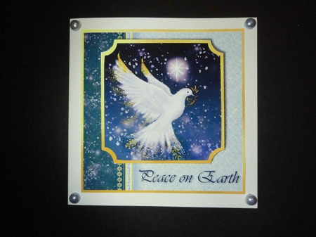 Dove of Peace Christmas topper for 6x6 card by Valerie Spowart