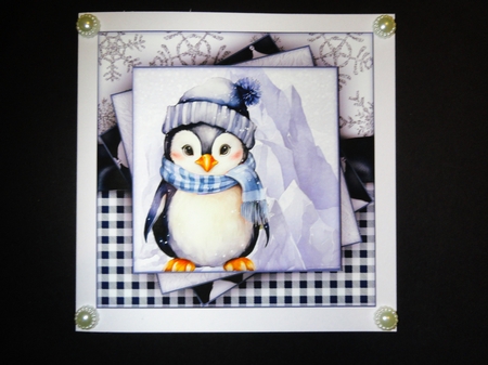 Blue Winter Penguin Mini Kit  by Valerie Spowart