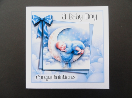 New Baby Boy Sky Cradle by Valerie Spowart