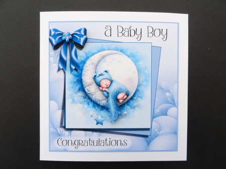 New Baby Boy Sky Cradle by Valerie Spowart
