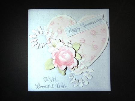 Husband and Wife Anniversary 3D Decoupage Cards with Inserts and Envelope by Valerie Spowart