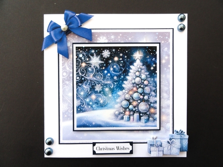 Blue Sparkle Christmas Trees 1 by Valerie Spowart