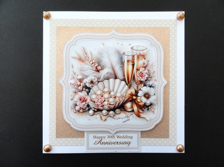 Large Toppers Pearl Anniversary 7 & 8 with Sentiments CU4CU/CU/PU by Valerie Spowart
