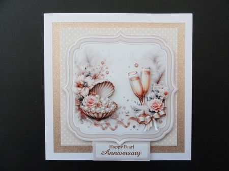 Large Toppers Pearl Anniversary 7 & 8 with Sentiments CU4CU/CU/PU by Valerie Spowart