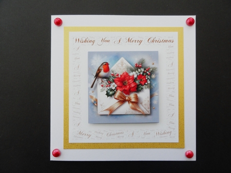 Wishing You A Merry Christmas Robin With Foliage Envelope 6. 9 Piece Card Kit. by Valerie Spowart