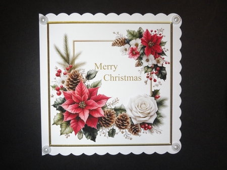 5 Poinsettia Card Fronts Set 1 by Valerie Spowart