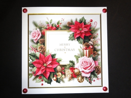 5 Poinsettia Card Fronts Set 1 by Valerie Spowart
