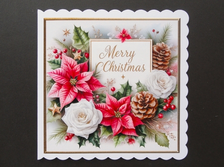 5 Poinsettia Card Fronts Set 2 by Valerie Spowart