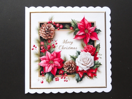 5 Poinsettia Card Fronts Set 2 by Valerie Spowart