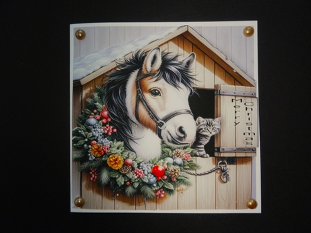 horse and kitten by Valerie Spowart