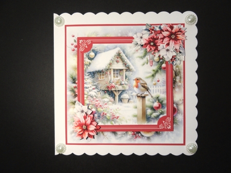 Christmas Garden Robin - 6x6 2 by Valerie Spowart