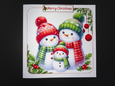 7x7 Snow family Christmas choice of four mini kit by Valerie Spowart
