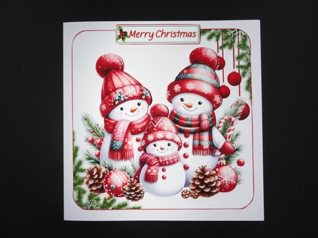 7x7 Snow family Christmas choice of four mini kit by Valerie Spowart