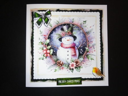 Festive snownman no1a by Valerie Spowart