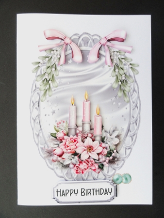 Candles for Christmas 1 - 7x5 inch oval topper with decoupage   by Valerie Spowart