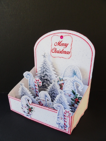 Silver & Red Gnome Box Card Mini Kit  by Valerie Spowart