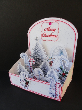 Silver & Red Gnome Box Card Mini Kit  by Valerie Spowart