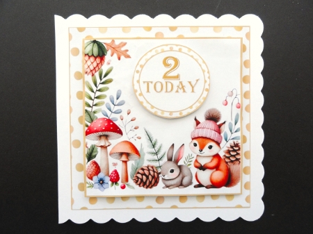 Childrens Woodland 1-5 Ages cards. Pack of two with envelope JPEGS by Valerie Spowart