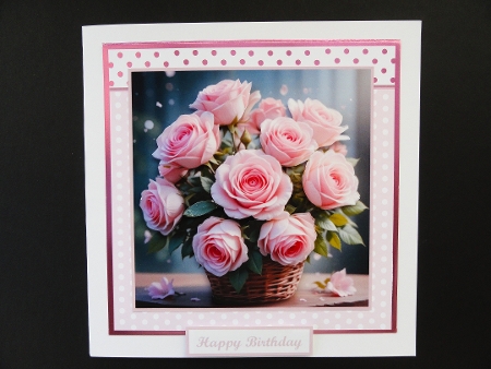 Beautiful Pink Rose Card Toppers by Valerie Spowart