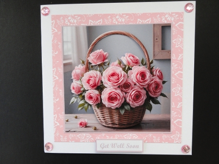 Beautiful Pink Rose Card Toppers by Valerie Spowart